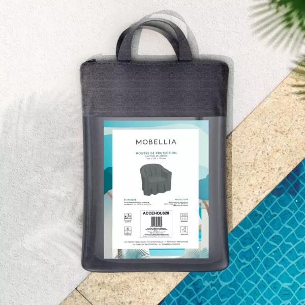 Copertura protettiva impermeabile per poltrona da giardino con braccioli 120 x 105 cm - Grigio