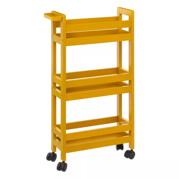 Carrito de cocina con ruedas 3 niveles (40 x 15 x 75 cm) Colorama Amarillo mostaza