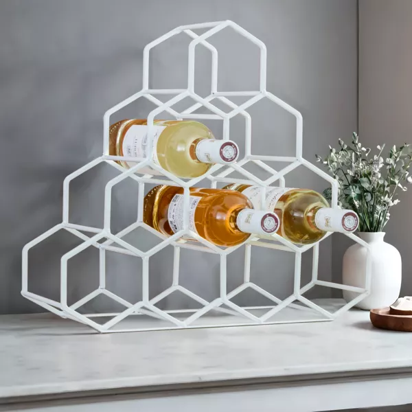 Pyramide metal vinreol (H38 cm) Malo Hvid