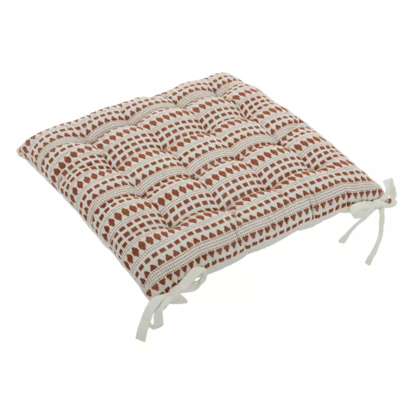 Coussin de chaise carré coton recyclé (38 x 38 cm) Micah Terracotta