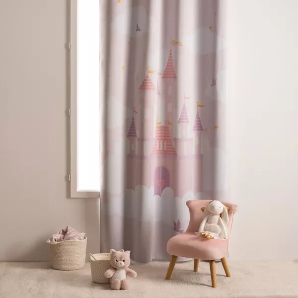 Rideau occultant enfant (135 x 260 cm) Château Rose