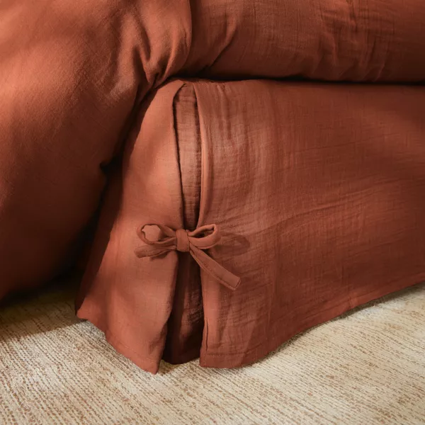 Boxspring hoes Katoengaas (160 x 200 cm) Gaïa Terracotta