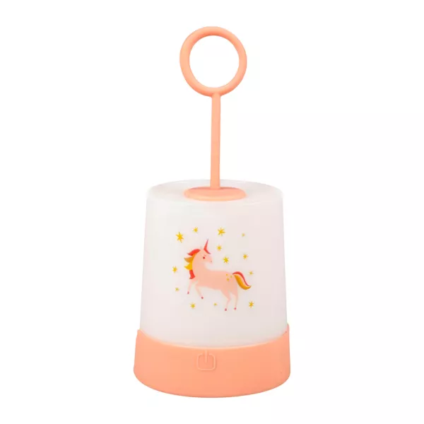 Børnenes bærbare natlampe med batterier (18,8 cm) Enhjørning Pink