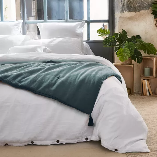 Bomulds gaze dyne (90 x 200 cm) Gaa Petrolbl