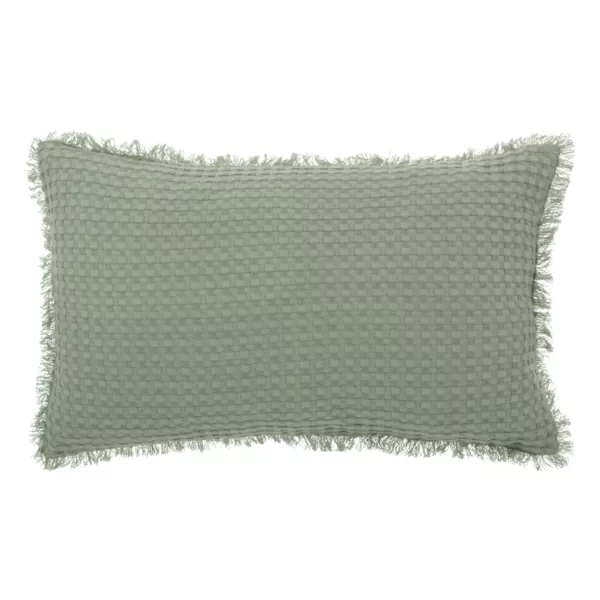Cojín rectangular con tejido tipo panal (30 x 50 cm) Widdy Verde celadón