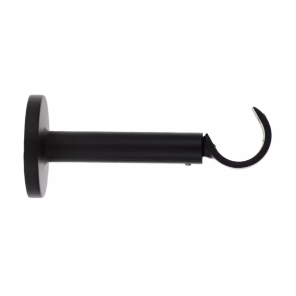 Soporte tipo canal para barra extensible (L115 - 155 / D28 mm) Lino Negro mate