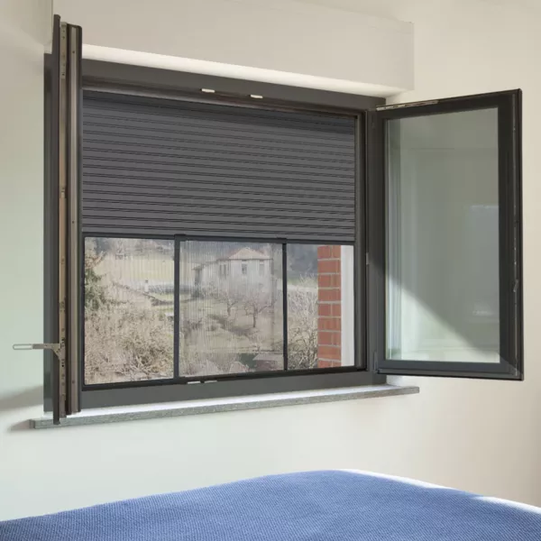 Einrollbares Fliegengitter mit ausziehbarem Rahmen (50/90 x 40 cm) Moustyk Grau
