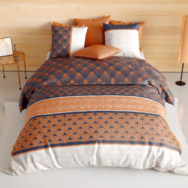 Copripiumino e due federe quadrate cotone (260 cm) Toffee Beige