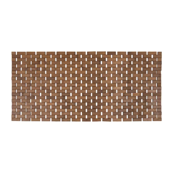 Tapis de bain Caillebotis rectangulaire bambou (45 x 100 cm) Antidérapant Marron