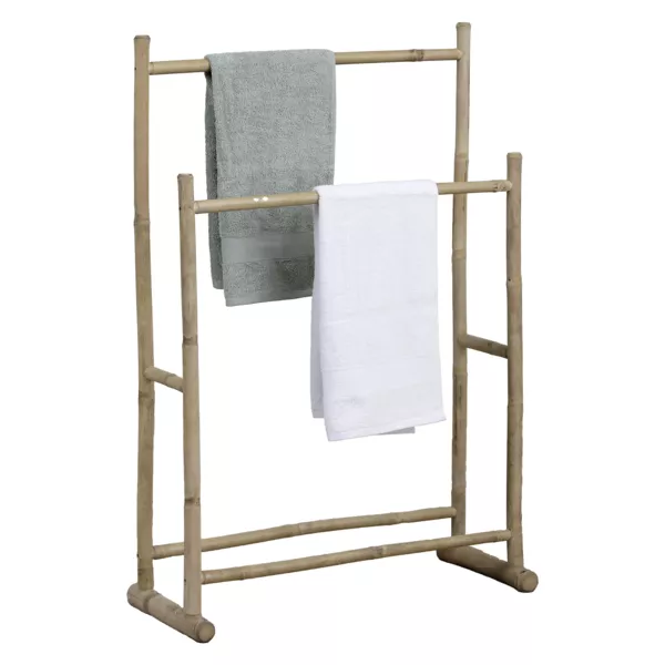 Porte serviette canne de bambou 2 niveaux (H105 cm) Bali