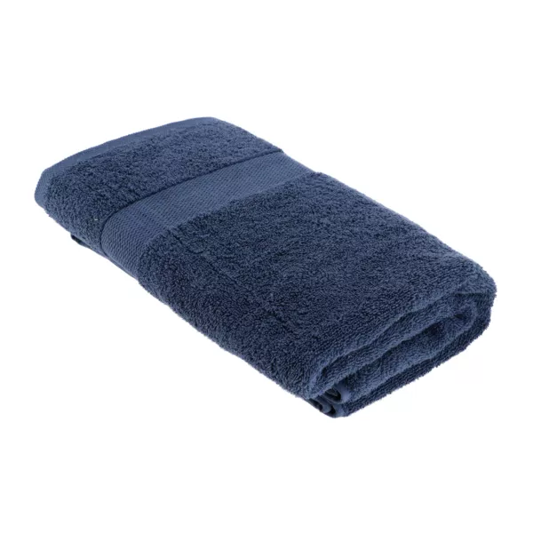 Serviette de bain coton (90 x 150 cm) Timeless Bleu marine