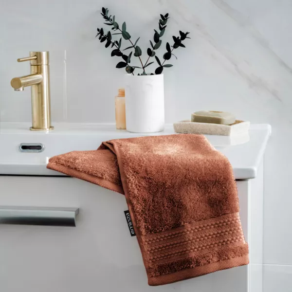 Serviette de bain coton bio (30 x 50 cm) Méline Terracotta