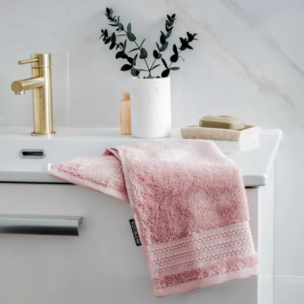 kologisk bomulds badehndklde (30 x 50 cm) Mline Ferskenrosa