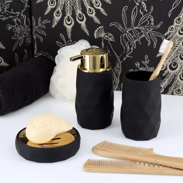 Badkamer set rubber Rubby Zwart 