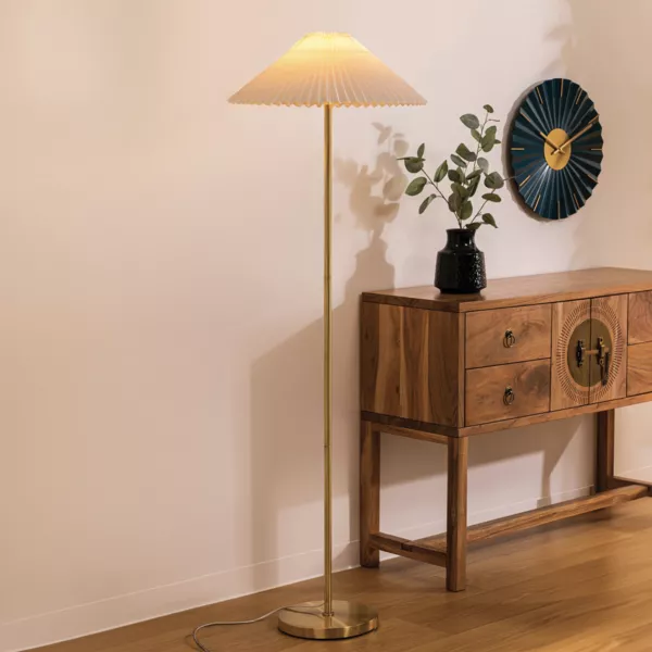 Gulvlampe i metal (H150 cm) Jil guld