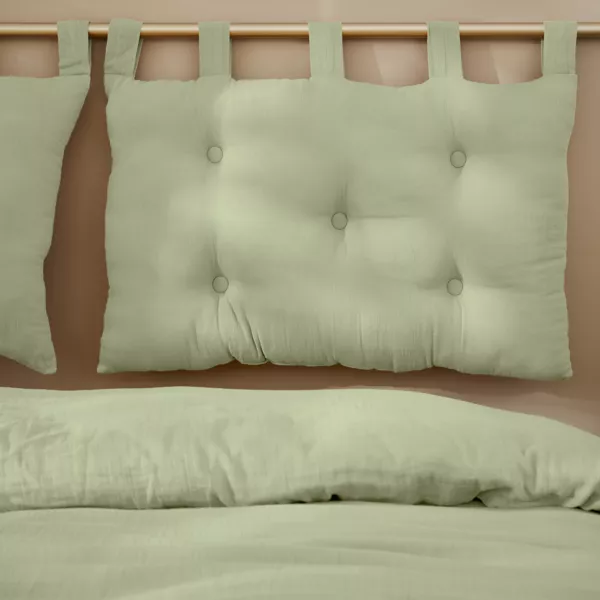 Hovedgærde pude i bomuldsgaze (80 x 50 cm) Gaïa Lindgrøn