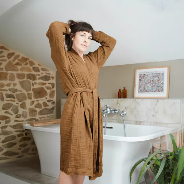 Badekbe i bomuldsgas S/M Gaa Camel