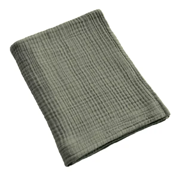 Serviette de bain gaze de coton (90 x 150 cm) GaĂŻa Vert romarin