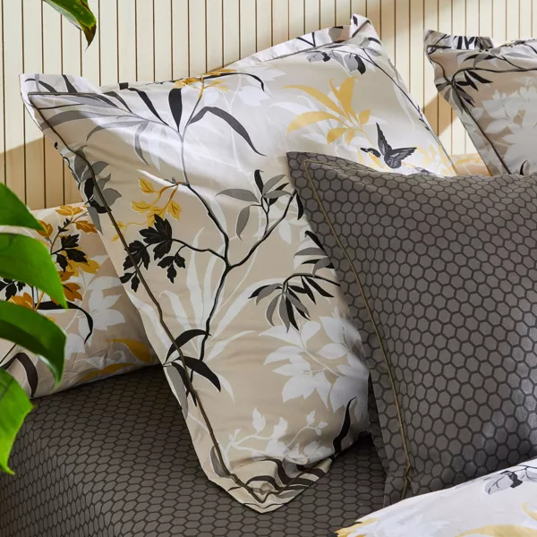 Funda de almohada cuadrada en percal de algodón (65 x 65 cm) Asia Beige