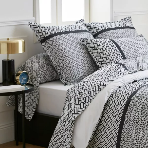 Taie d'oreiller carrée percale de coton (65 x 65 cm) Riviera Grise
