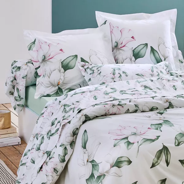 Kussensloop vierkant perkaalkatoen Magnolia Groen