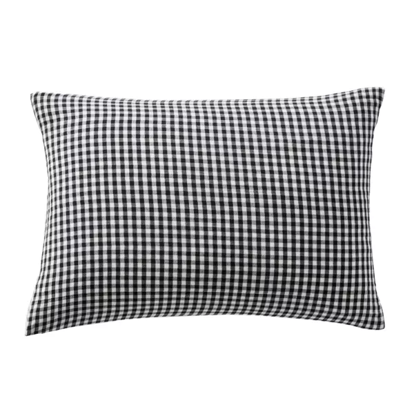 Taie d'oreiller rectangulaire gaze de coton (50 x 70 cm) Vickie Noire