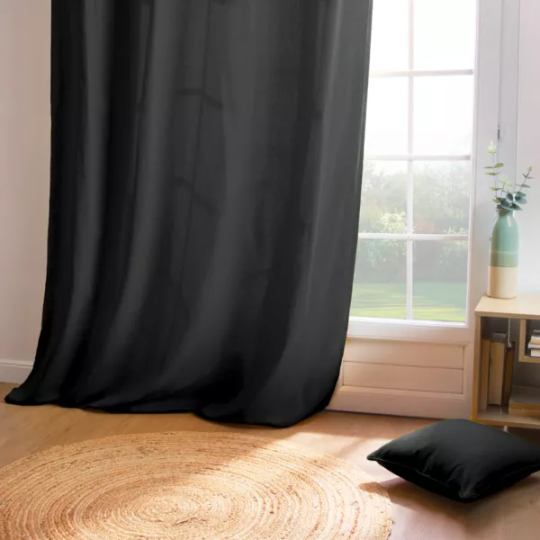 Baumwoll-Vorhang (140 x 260 cm) Pixel Schwarz