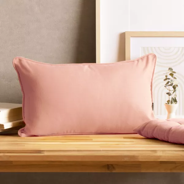 Coussin rectangulaire coton (30 x 50 cm) Pixel Rose pêche