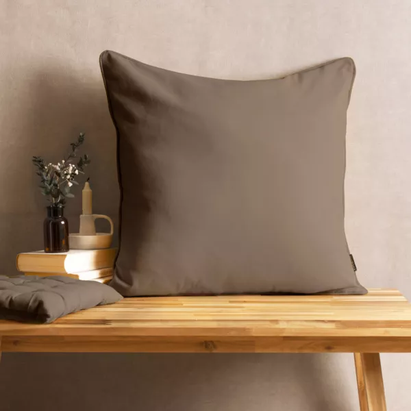 Firkantet bomuldspude (60 x 60 cm) Pixel Taupe