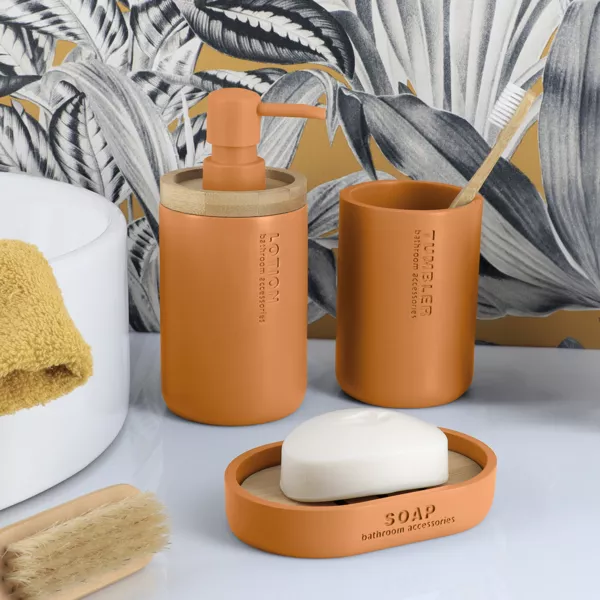 Set d'accessoires salle de bain Purebamboo Jaune moutarde