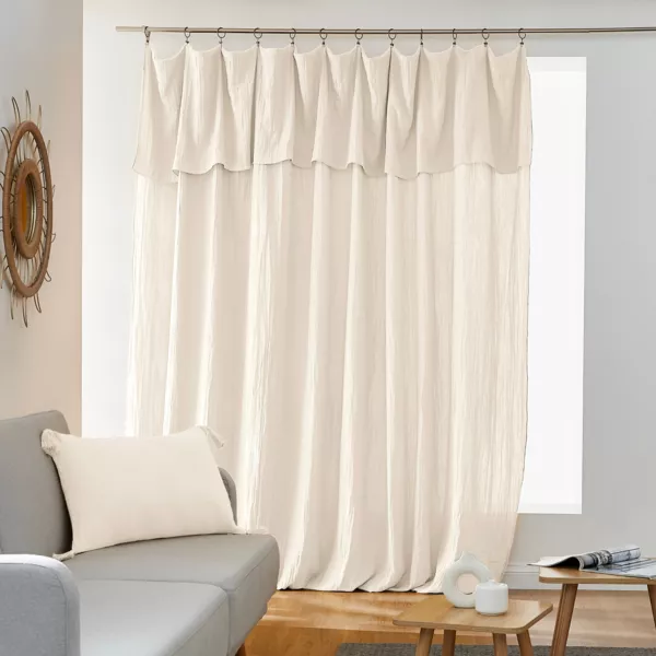 Overgordijn verstelbaar Katoengaas (280 x max 300 cm) Gaïa Beige pampa