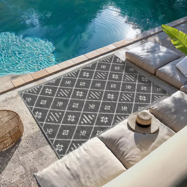 Tappeto da esterno (180 x 120 cm) Inca Grigio