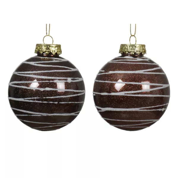 Lote de 12 bolas de Navidad (D80 mm) Golosina de chocolate