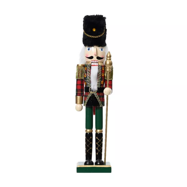 Soldat Casse-noisette en bois (H38 cm) Ernest et Toque d'ours