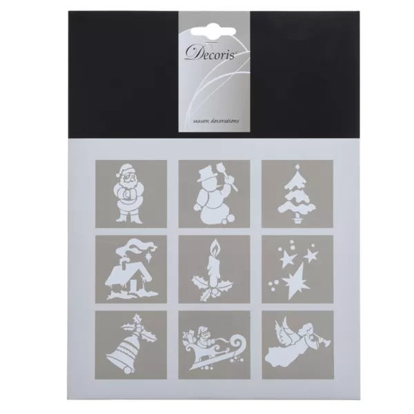 Lot de 9 pochoirs Décors de Noël