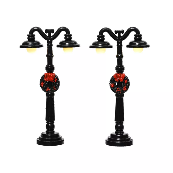 Set van 2 lantaarnpalen (H12 cm) Straatlantaarn voor het inrichten van een dorp