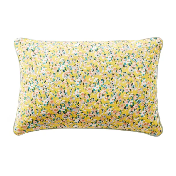 Cojín rectangular en gasa de algodón (40 x 60 cm) Abigaël Amarillo