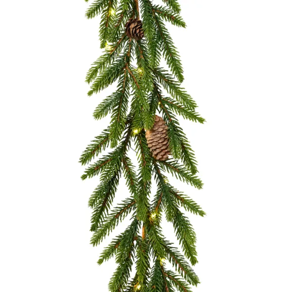 Guirlande De Noël Faux Cèdre 190 Cm - Décoration Sapin Artificiel Pour Cheminée, Table, Escalier