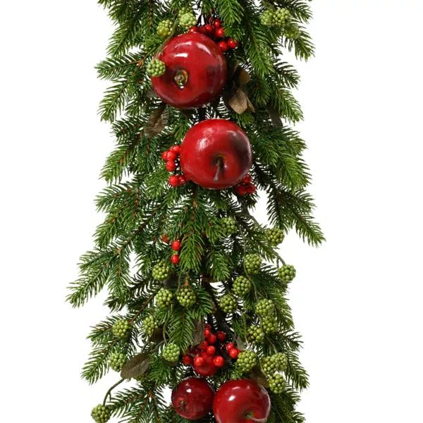 Guirnalda de abeto (180 cm) Manzanas dulces Rojo