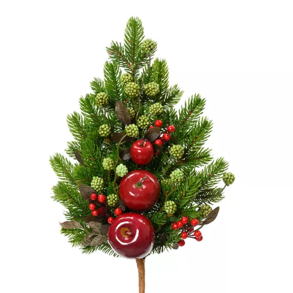 Branche de sapins (H50 cm) Pommes sucrées Rouge