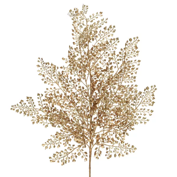 Tak met bladeren (H68 cm) Peuplier Verguld met glitters