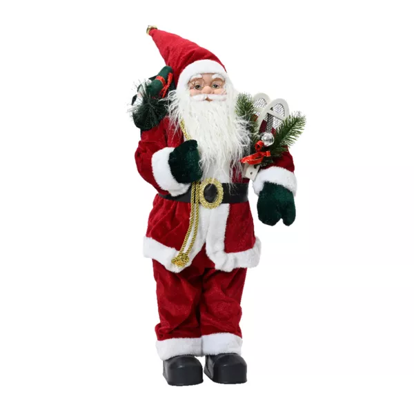 Père Noël traditionnel (H45 cm) Emile en raquette