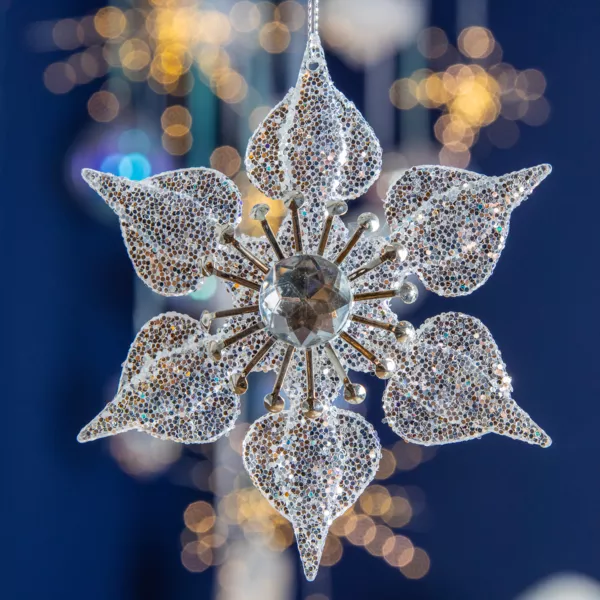 Fleur décorative à suspendre (D9 cm) Portillo Argent