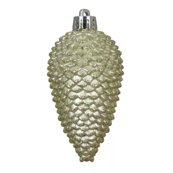 Lote de 6 piñas para colgar (H8 cm) Alpine Menta blanca