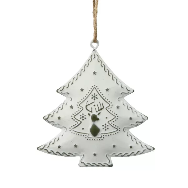 Sapin en métal à suspendre (H9 cm) White Christmas