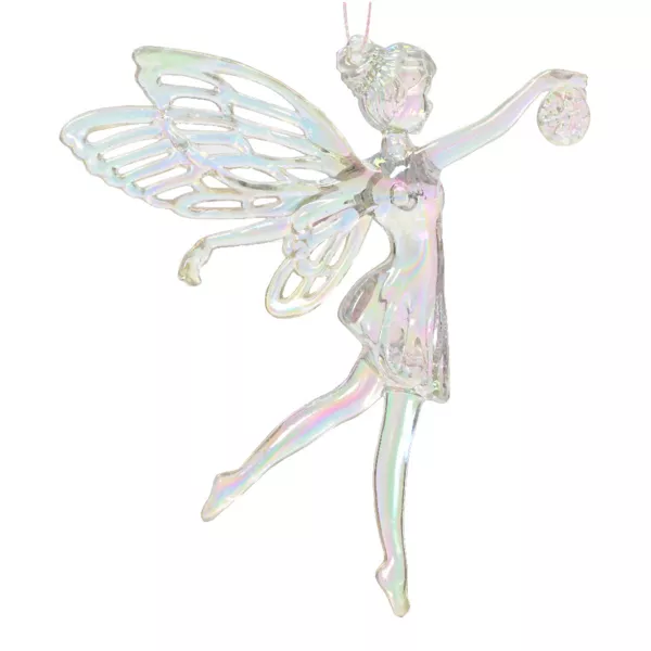 Kerstengel om op te hangen (H11 cm) Sprookje Transparant iriserend
