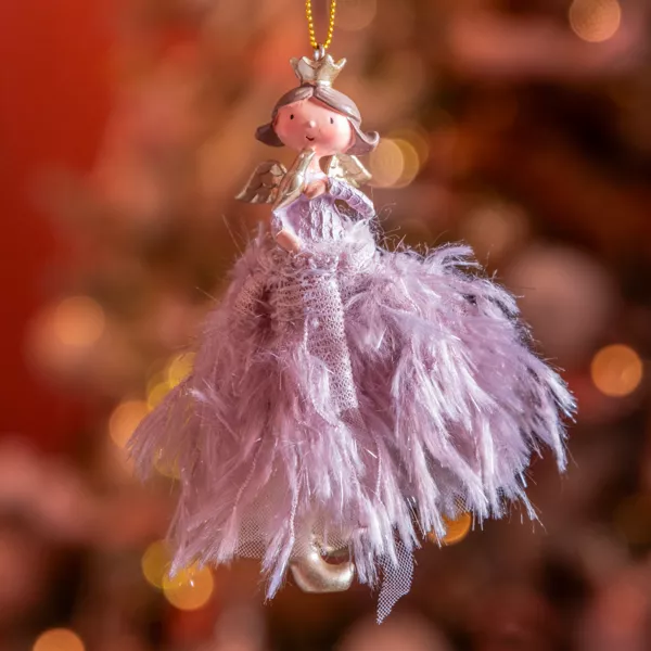 Princesa para colgar (H12 cm) Bonito ángel Rosa