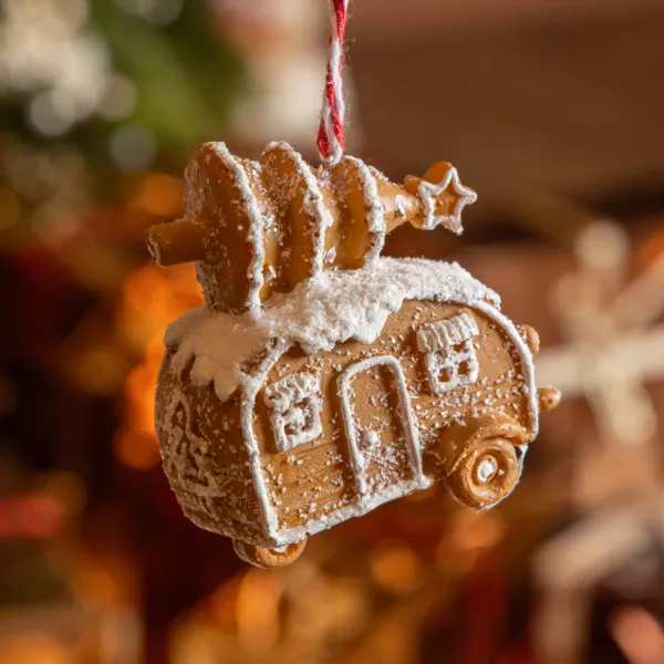 Kerstcaravan om op te hangen (H7 cm) Lekkere peperkoek