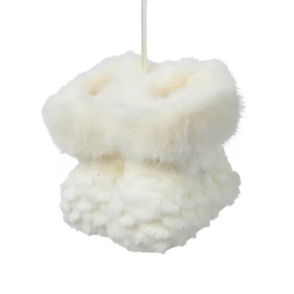 Par de botas para colgar (H10 cm) Cosy Piel Blanca