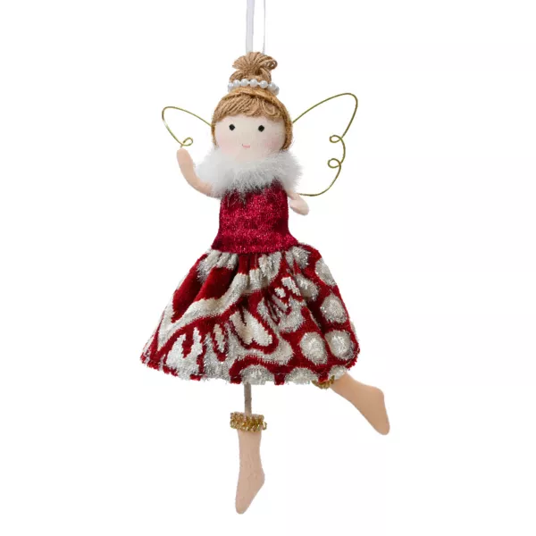 Ángel de Navidad para colgar (H17 cm) Agathe Burdeos